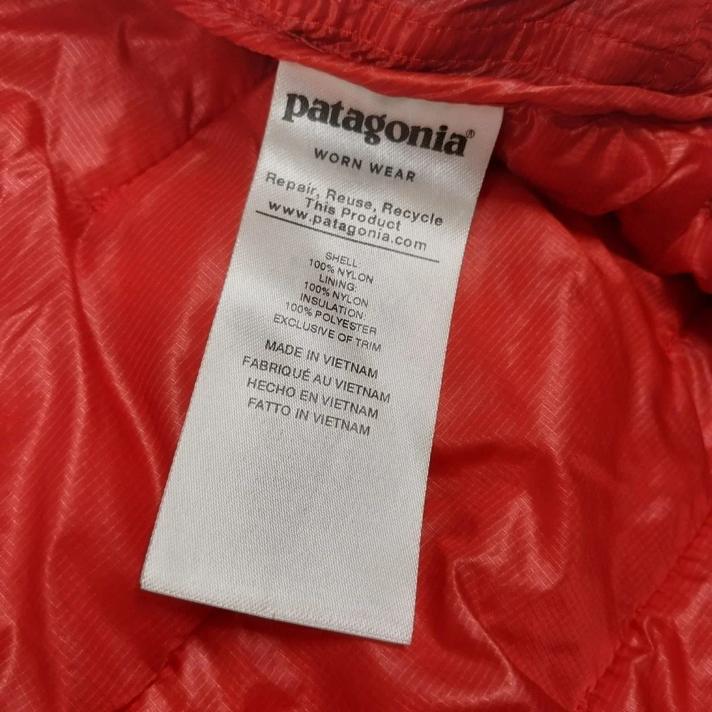 Patagonia Jacket Mens Medium Fire Red Micro Puff Hoody 84030 Insulated Puffer